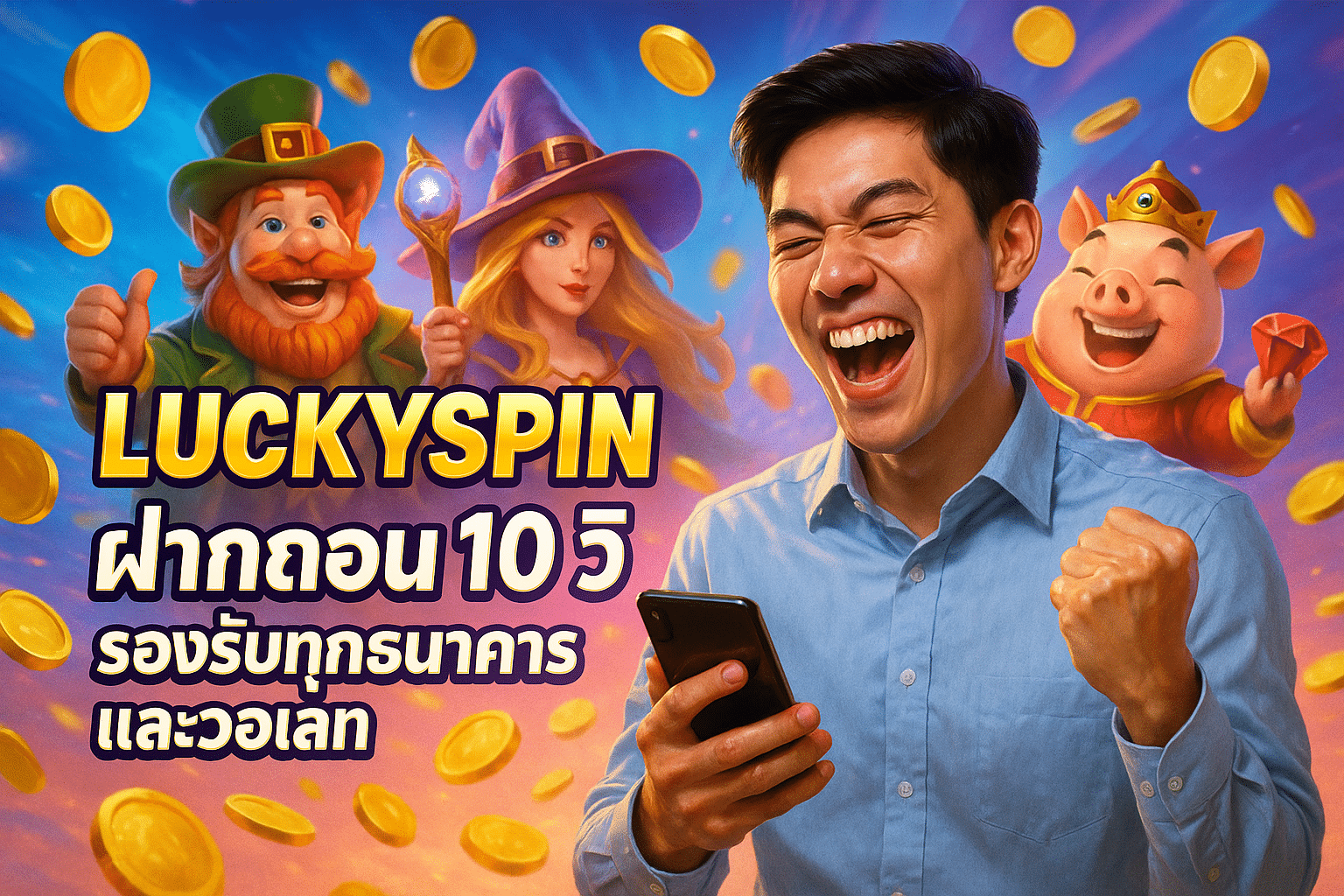 LUCKYSPIN ฝากถอน 10 วิ รองรับทุกธนาคารและวอเลท